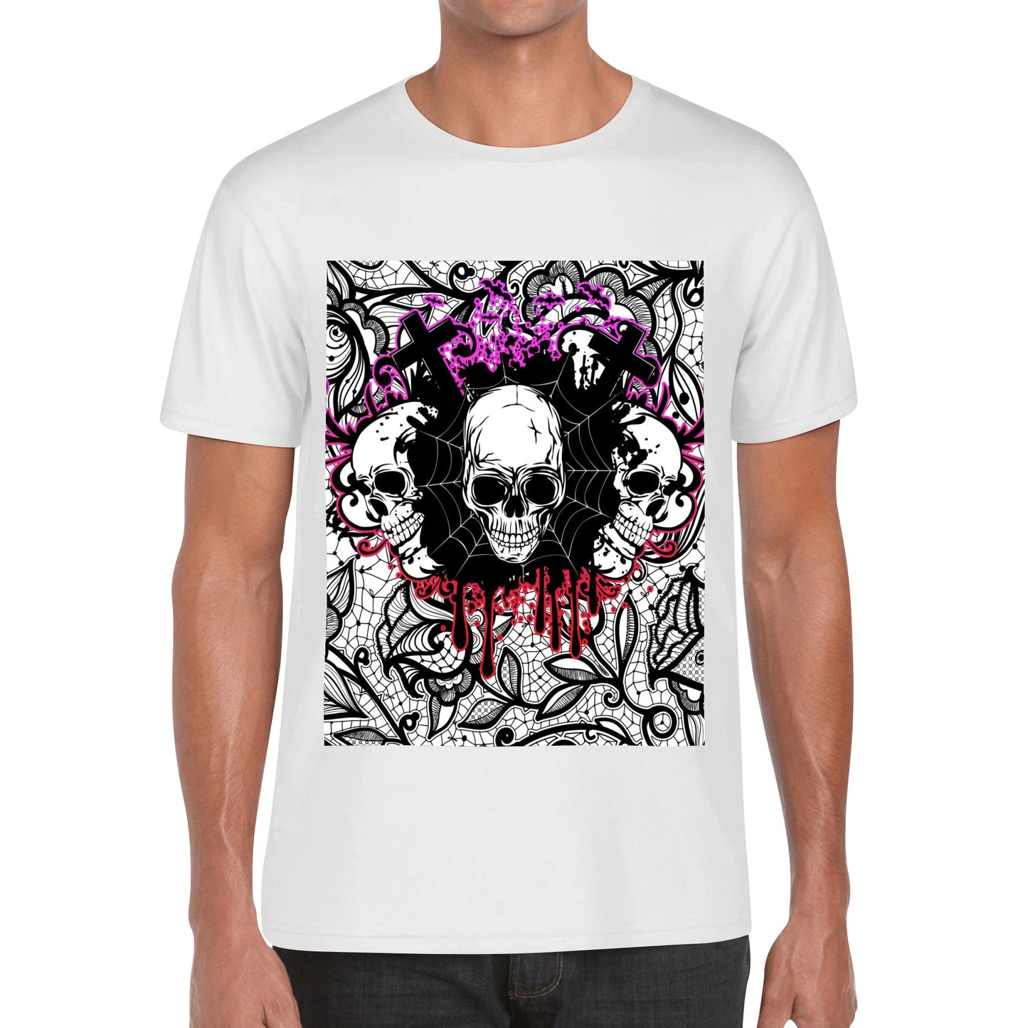T4x Mens Cotton Skull T Shirt