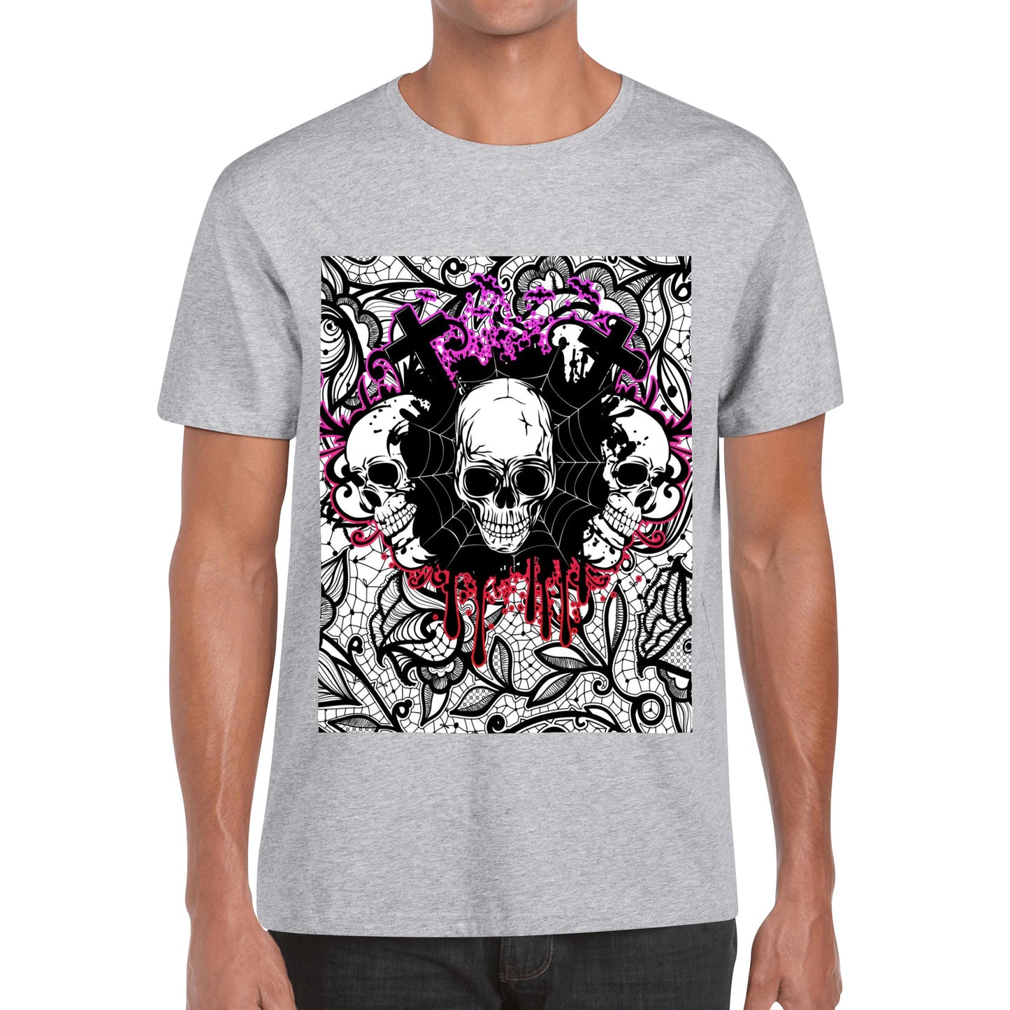 T4x Mens Cotton Skull T Shirt