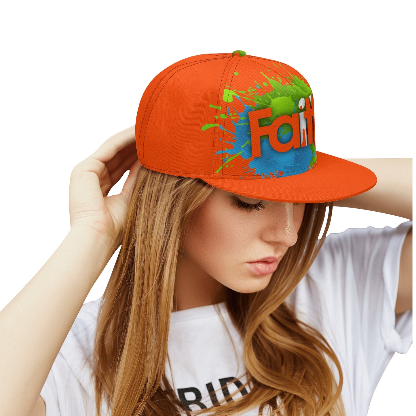 T4x Orange Faith Hip-hop Caps