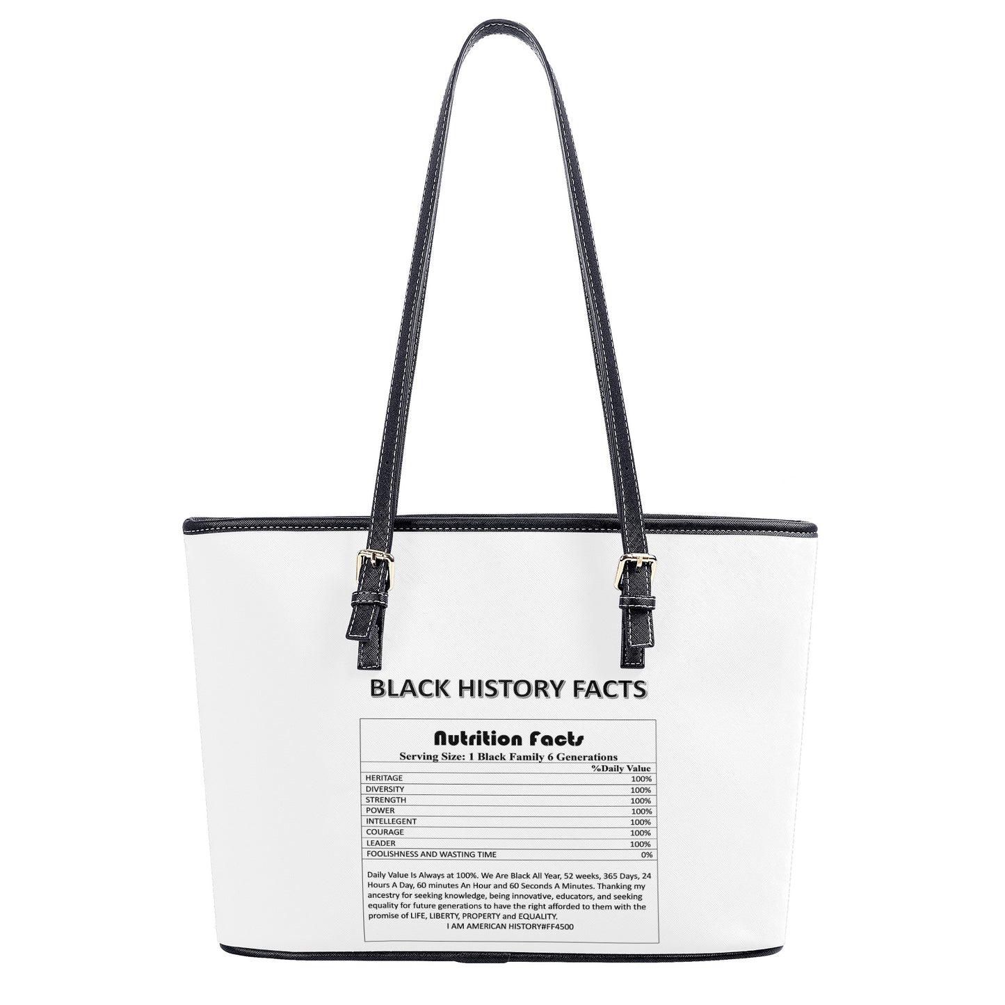 T4x Black History Nutrition Facts Tote Bags