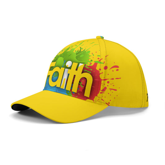 T4x Yellow Faith Baseball Caps