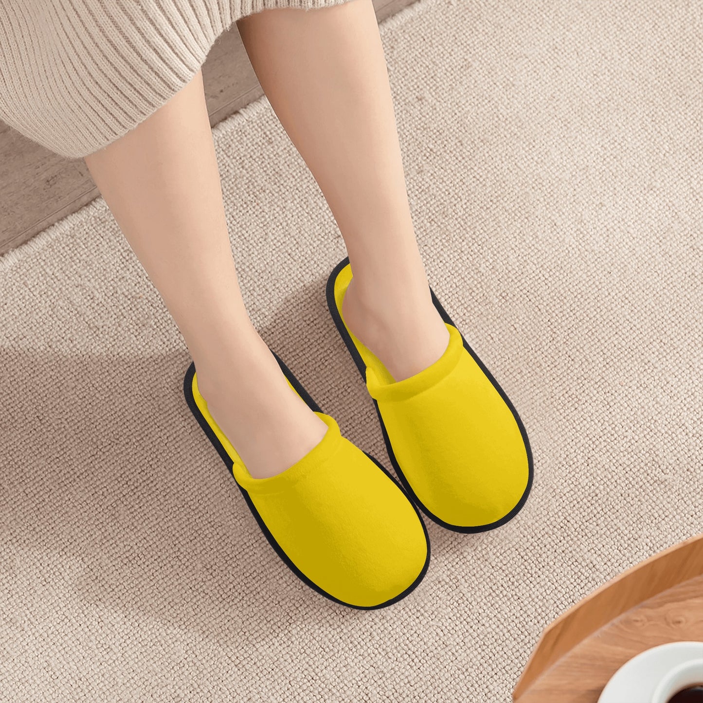 T4x Yellow Hotel Plush Slippers