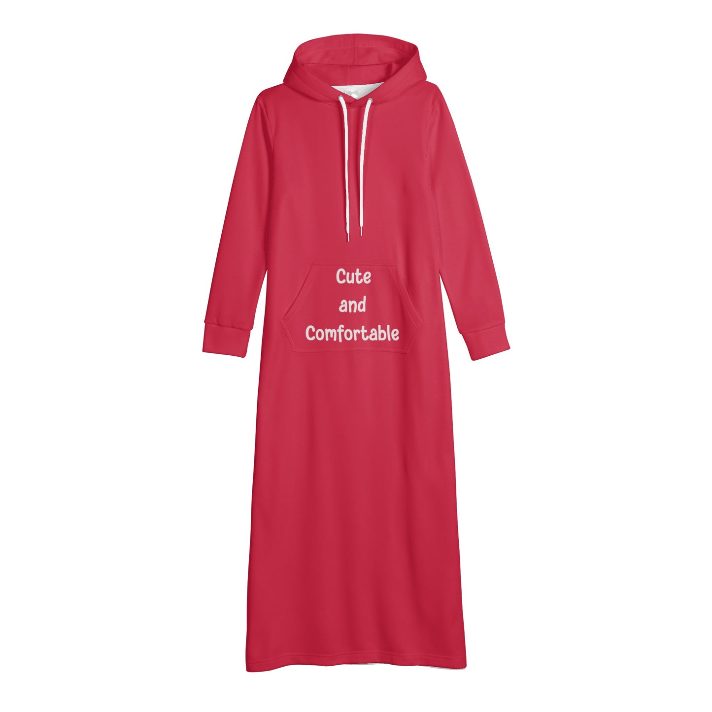 T4x Red Womens Cute and Comfortable Long Length Hoodie Dress