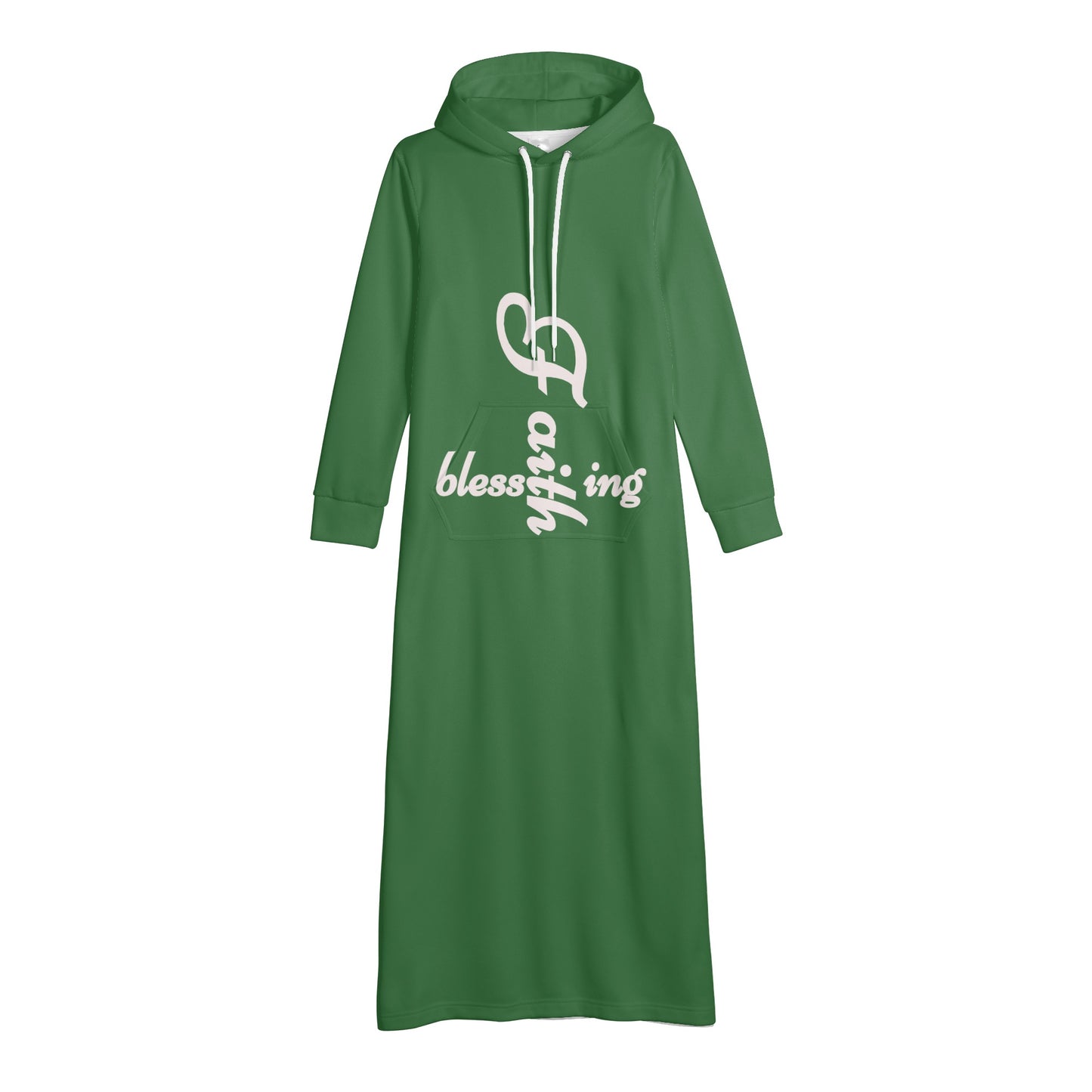 T4x Blessed with Faith Green Womens Long Hoodie Dress