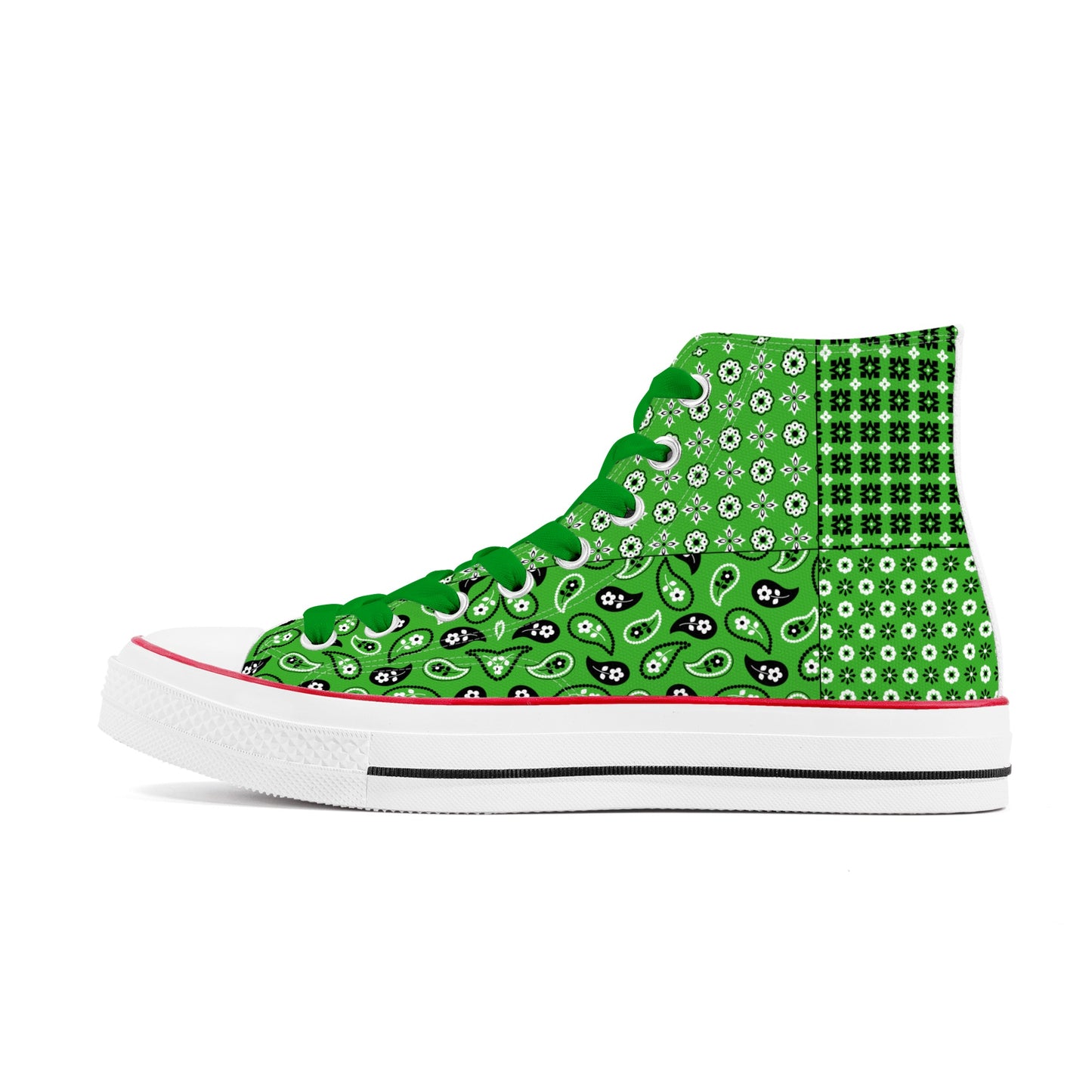 T4x Men's Green Bandana High-Top Shoes