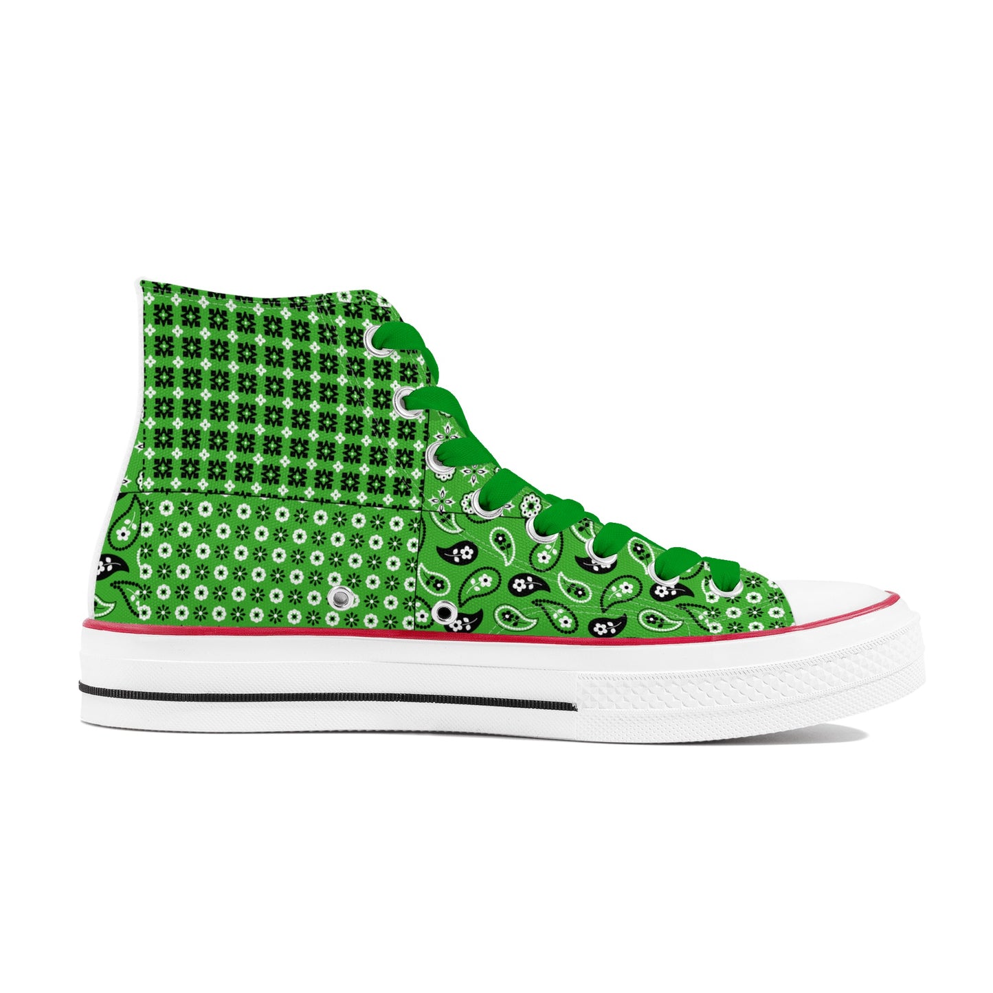 T4x Men's Green Bandana High-Top Shoes