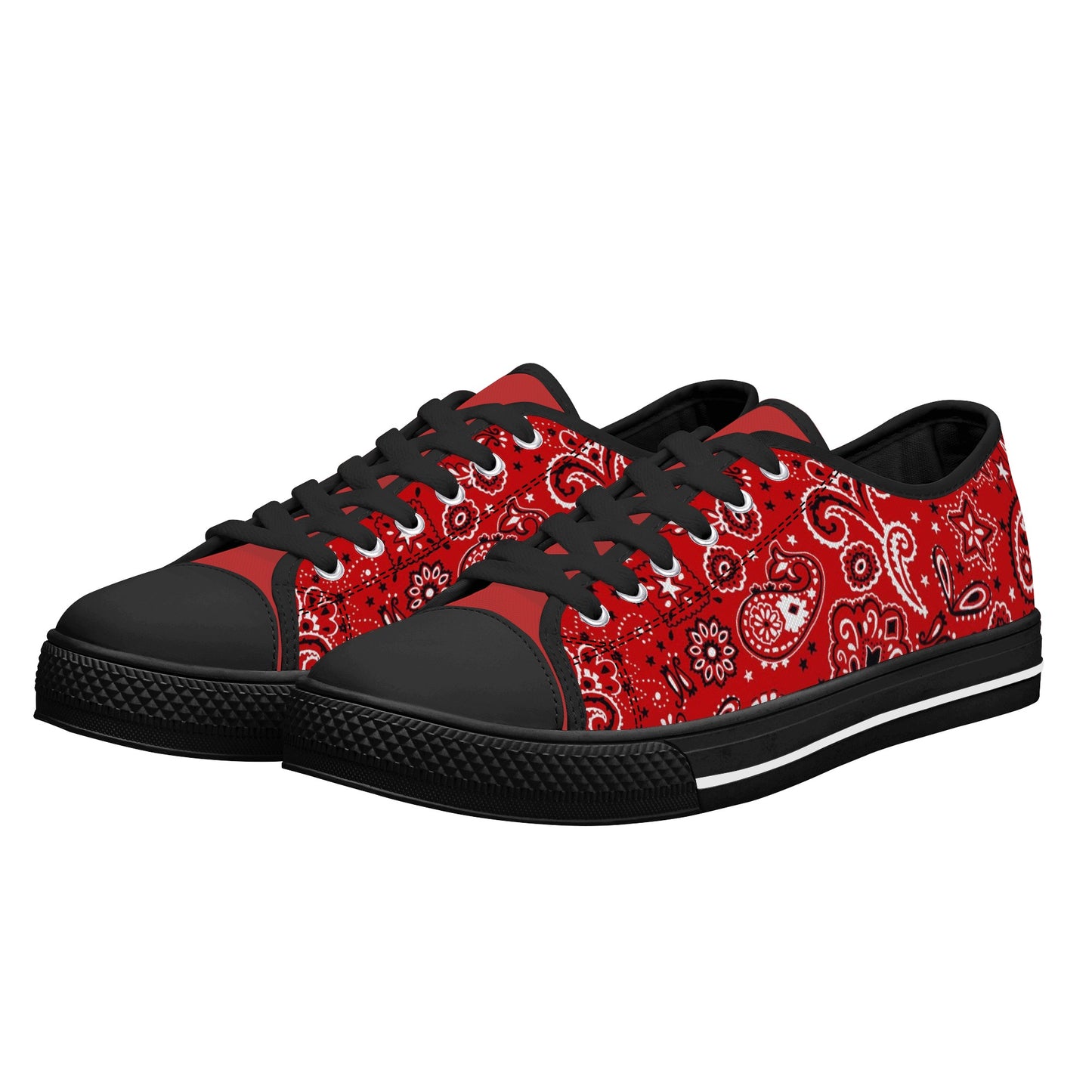 T4x Womens Red Bandana Low Top Shoes
