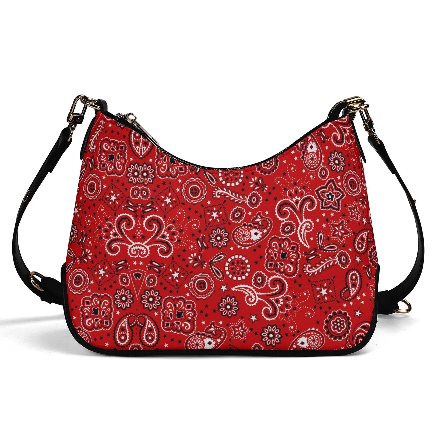 T4x Cross-body Red Scarf Pattern Bag with Chain Decoration