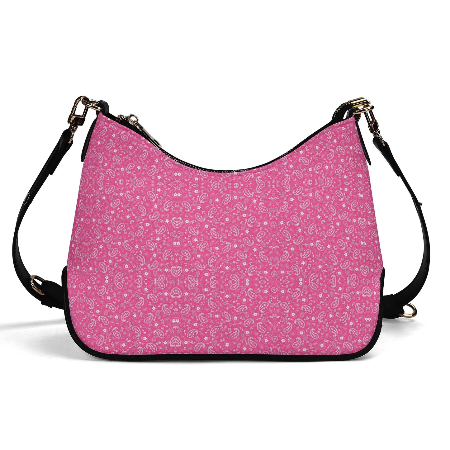 T4x Cross-body Pink Scarf Pattern Bag with Chain Decoration