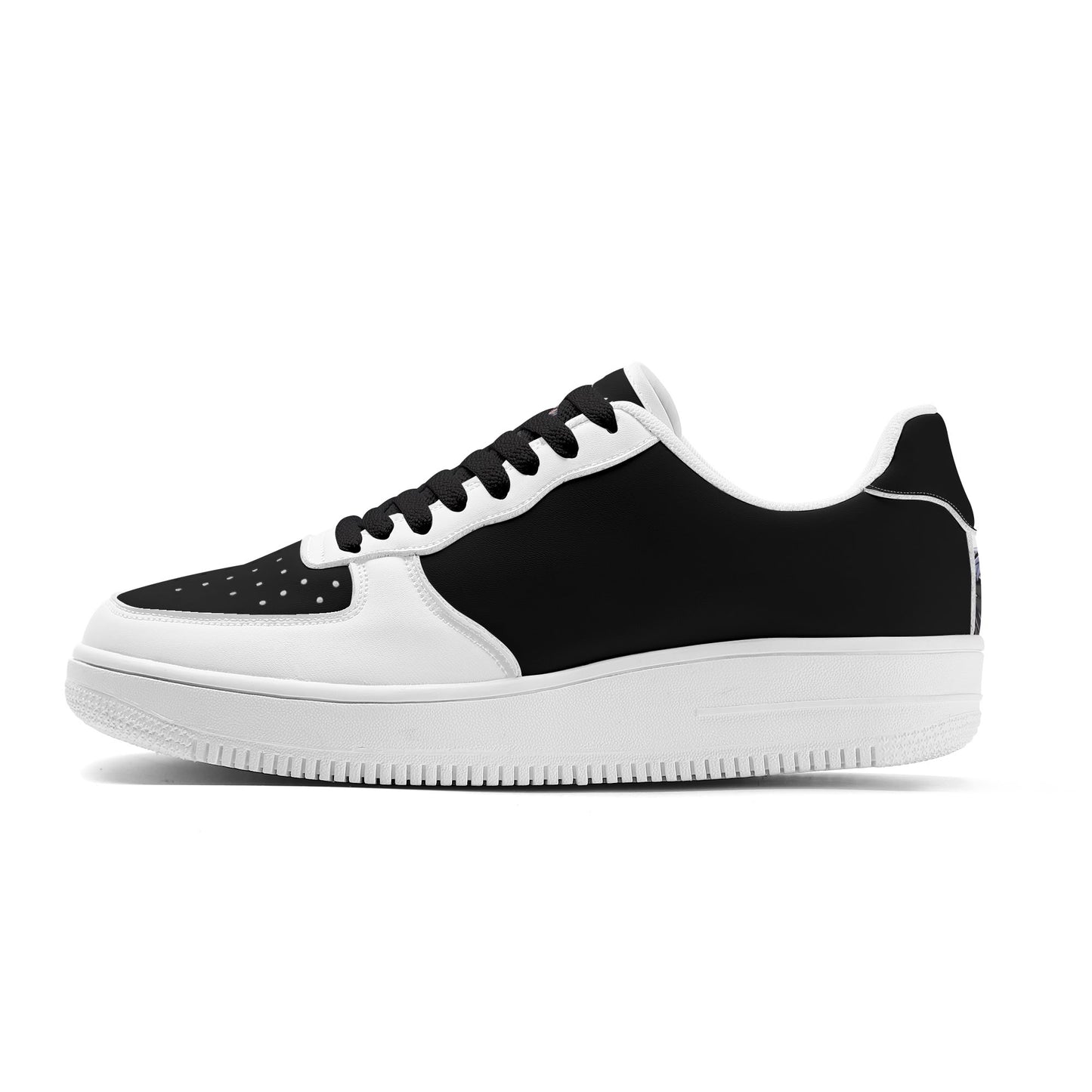 T4x Mens Black and White Low Top Leather Sneakers