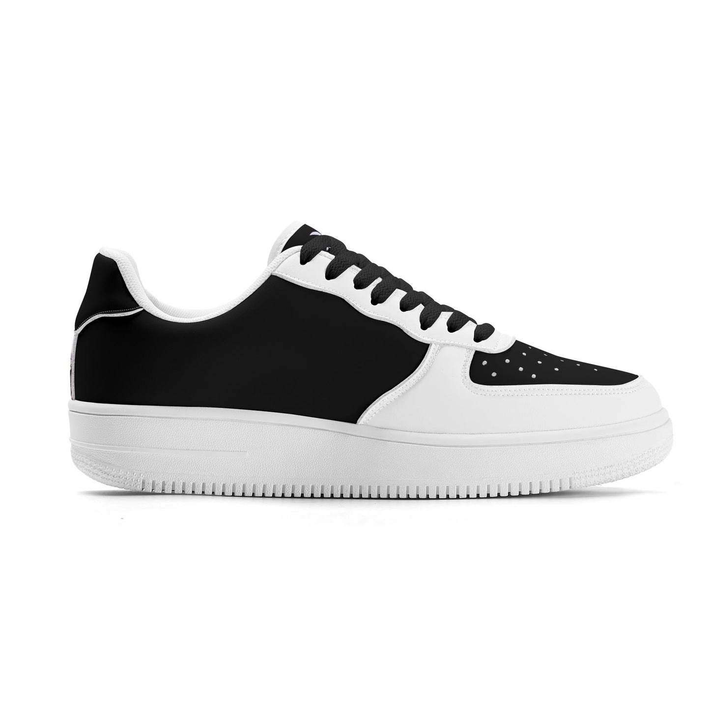 T4x Mens Black and White Low Top Leather Sneakers