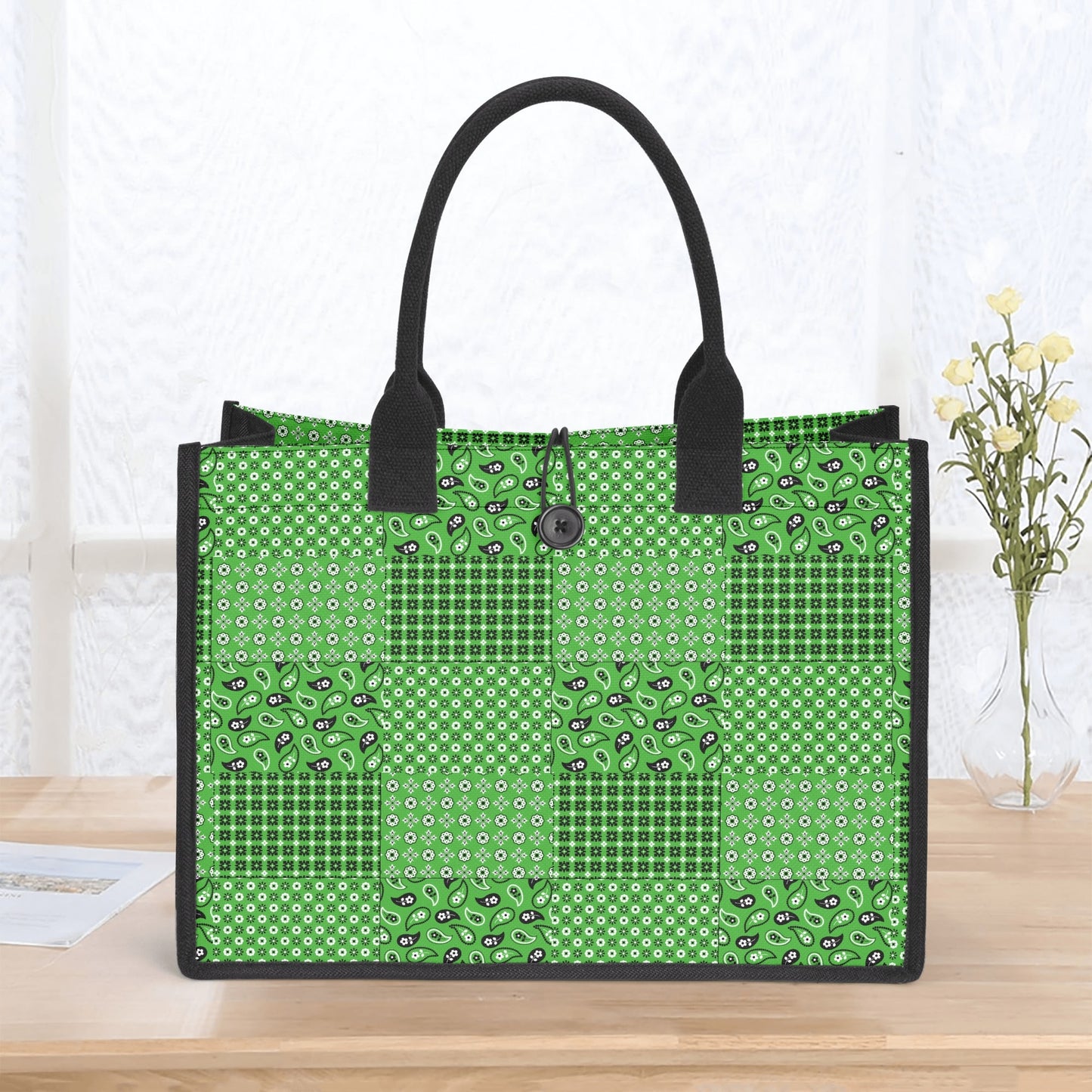 T4x Green Scarf Tote Bag