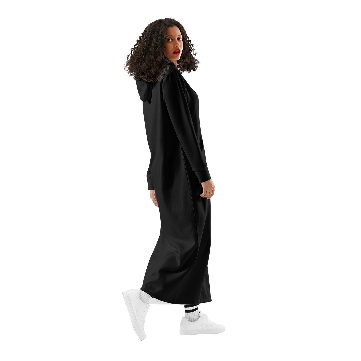 T4x Black Womens Long Hoodie Dress