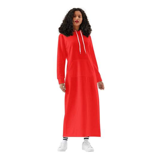 T4x Red Womens Long Hoodie Dress