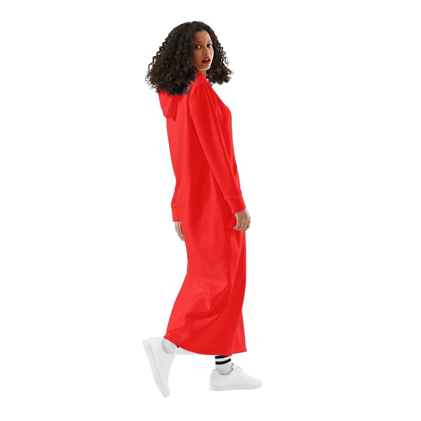 T4x Red Womens Long Hoodie Dress