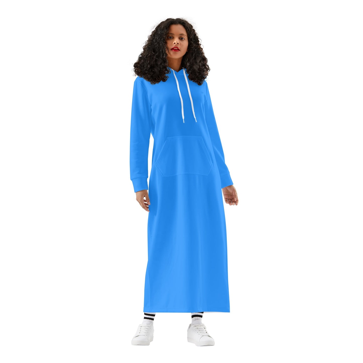 T4x Blue Womens Long Hoodie Dress