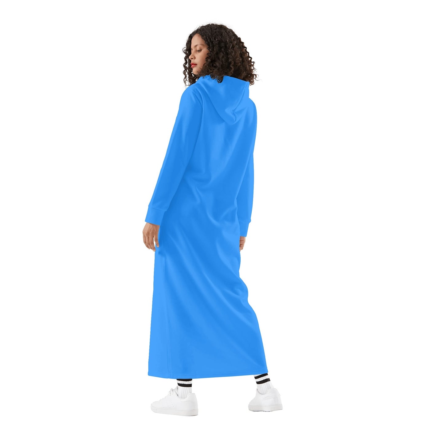 T4x Blue Womens Long Hoodie Dress