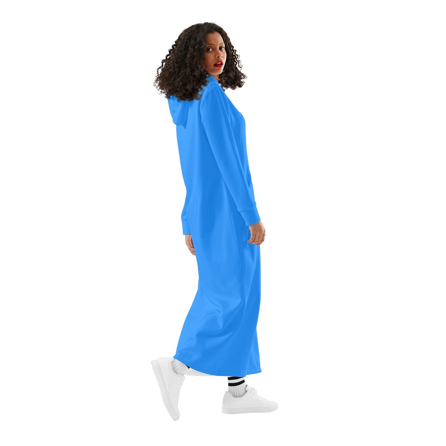 T4x Blue Womens Long Hoodie Dress