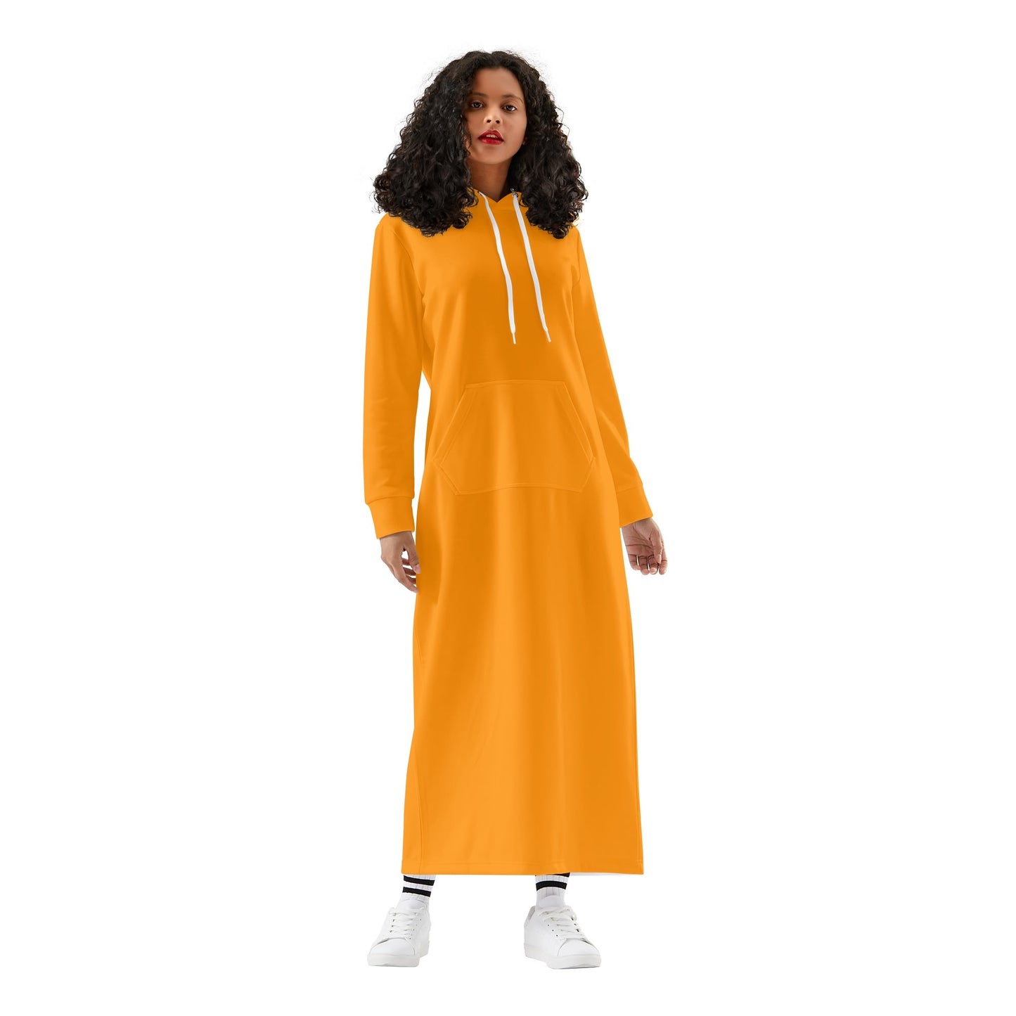 T4x Orange Womens Long Hoodie Dress