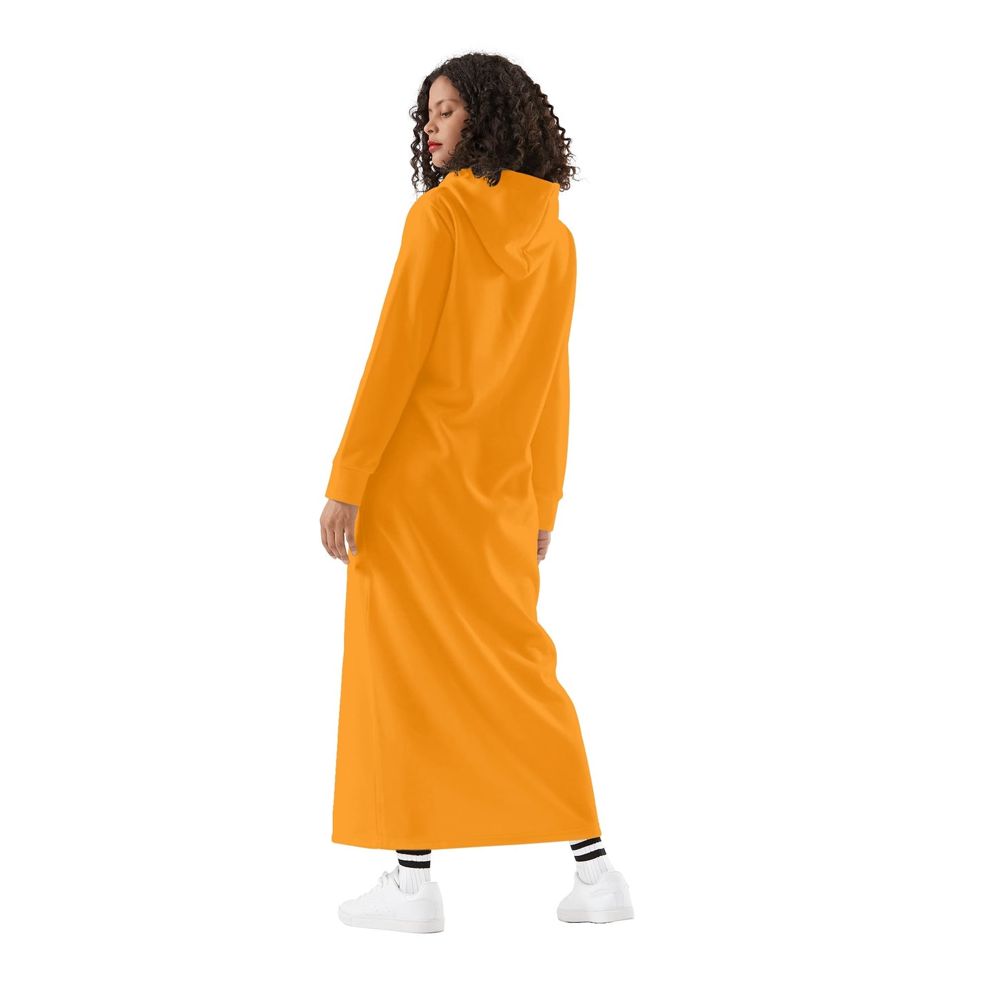 T4x Orange Womens Long Hoodie Dress