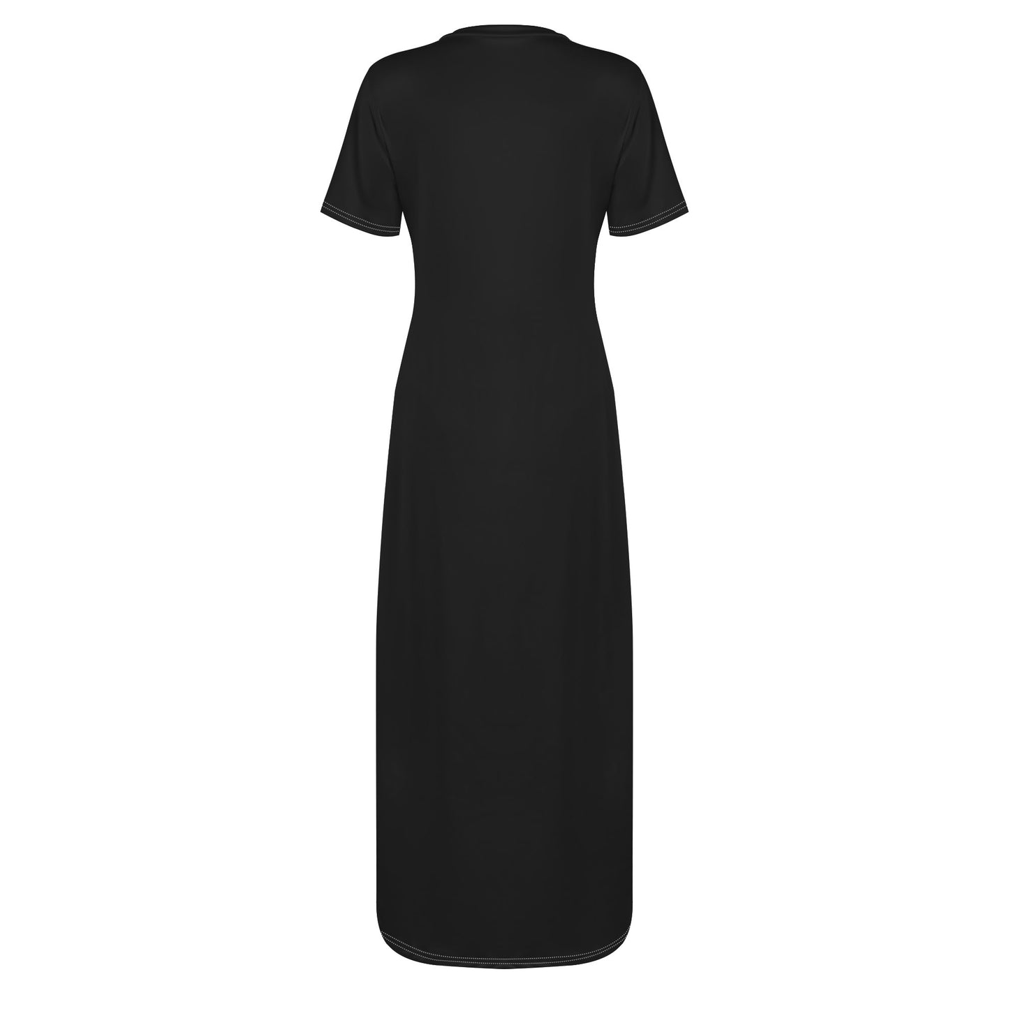 Black Short Sleeve Casual Long Dresses