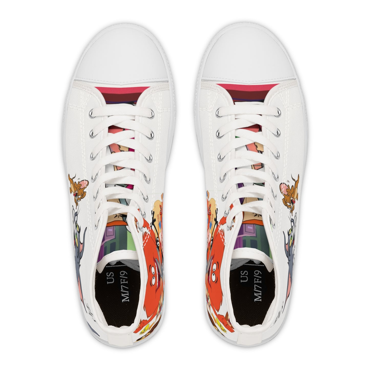 T4x High Top Sneakers - 80's Cartoons Print