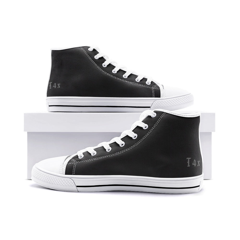 T4x Black Unisex High Top Canvas Shoes