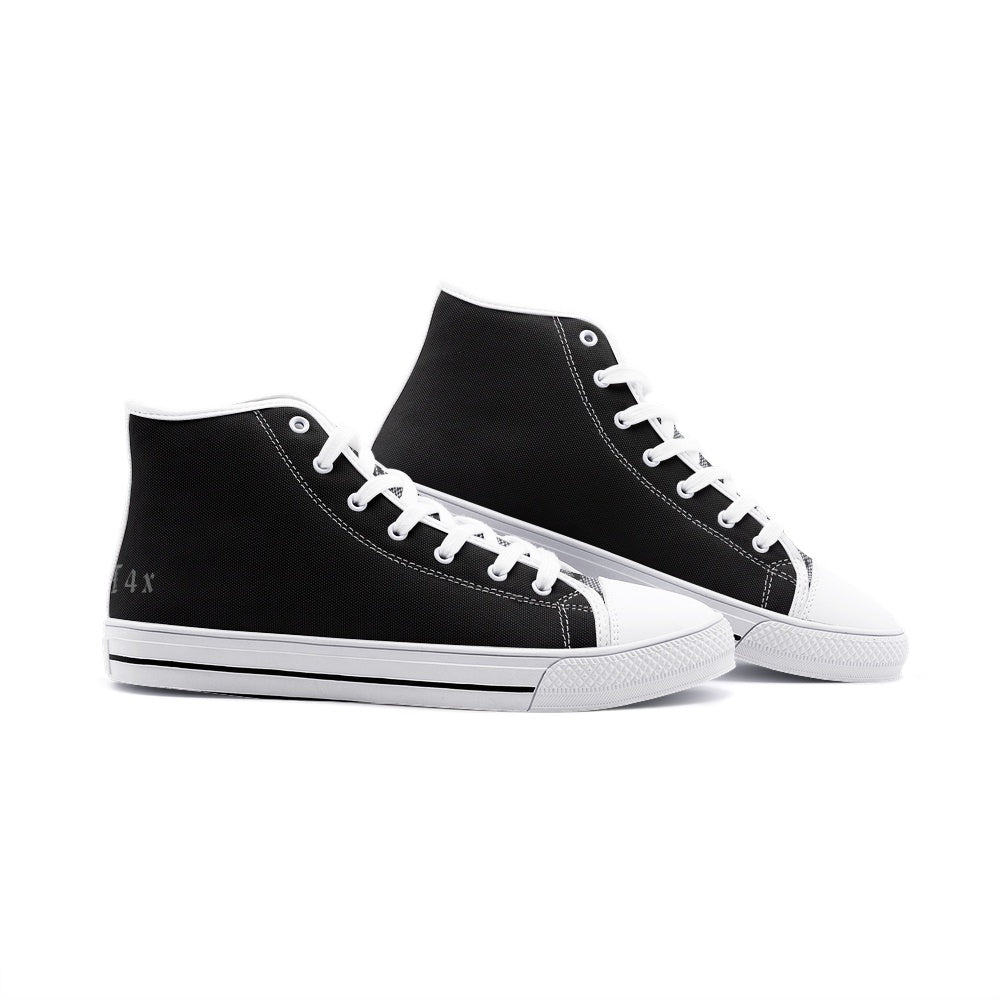 T4x Black Unisex High Top Canvas Shoes