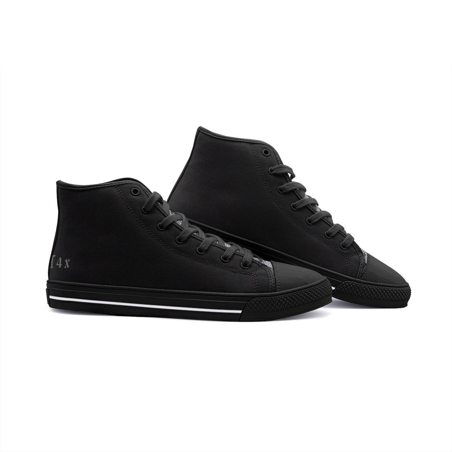 T4x Black Unisex High Top Canvas Shoes