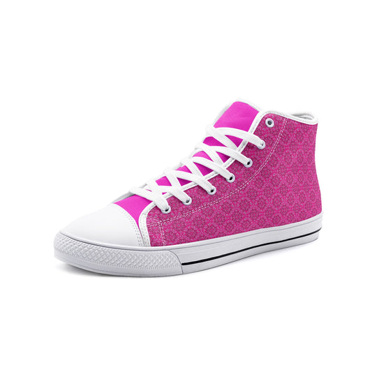 T4x Unisex Pink Bandana High Top Canvas Shoes