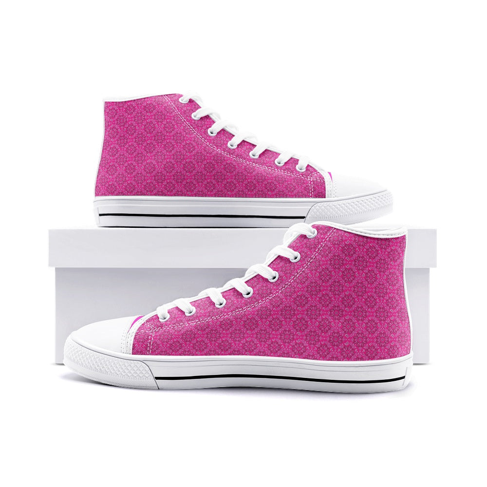 T4x Unisex Pink Bandana High Top Canvas Shoes