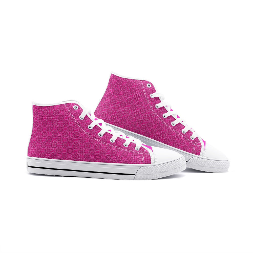 T4x Unisex Pink Bandana High Top Canvas Shoes