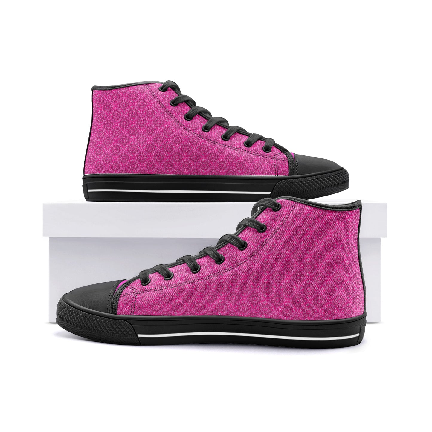 T4x Unisex Pink Bandana High Top Canvas Shoes