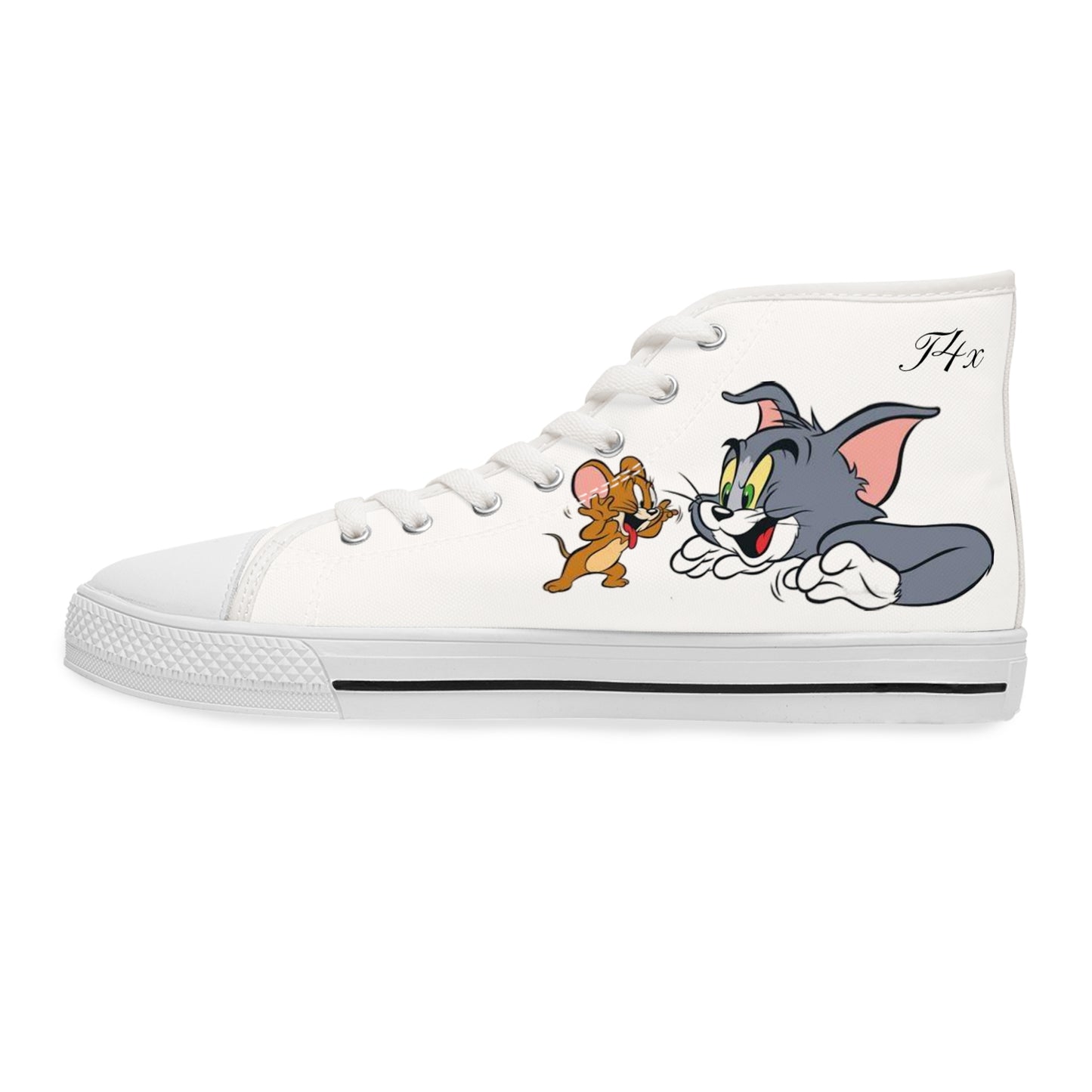 T4x High Top Sneakers - 80's Cartoons Print