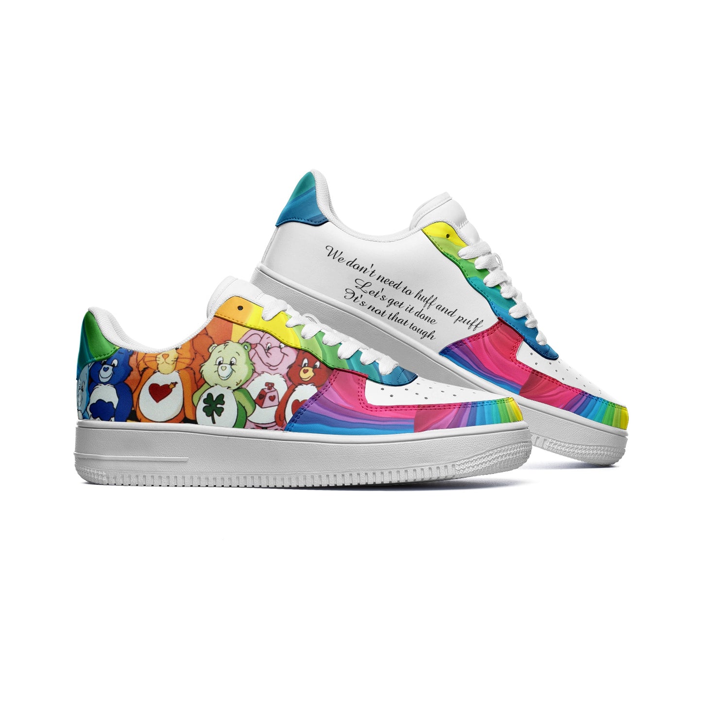 T4x Rainbow Care Unisex Low Top Leather Sneakers