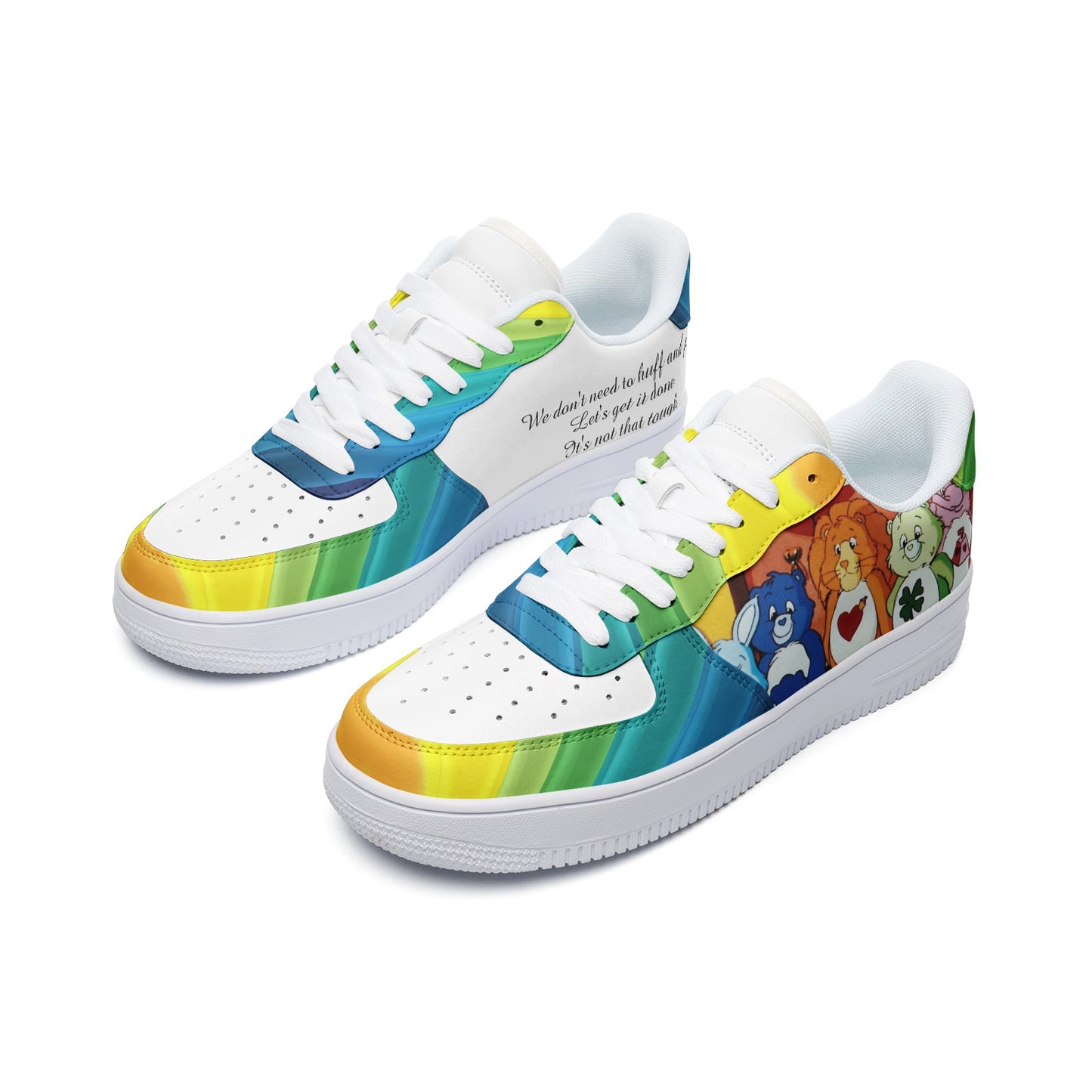 T4x Rainbow Care Unisex Low Top Leather Sneakers