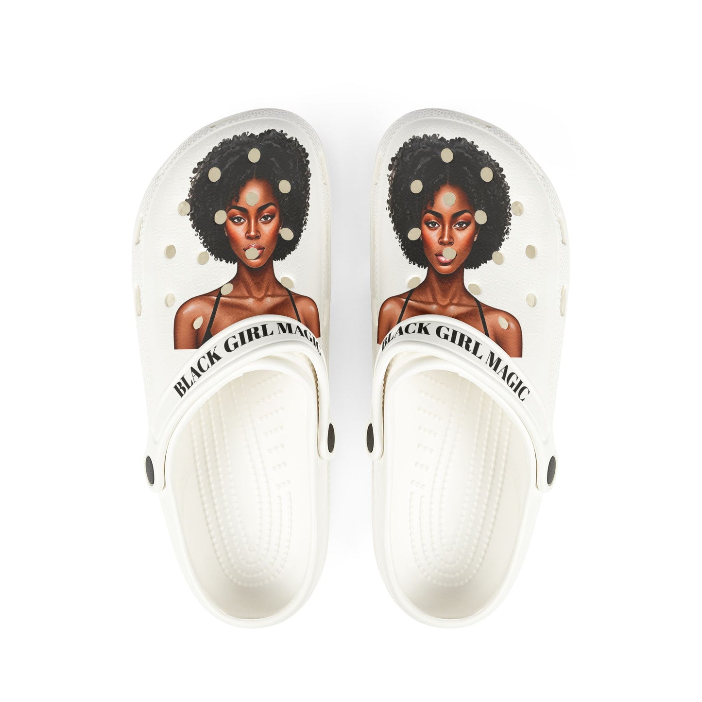 T4x Black Girl Magic Foam Rubber Clogs (AOP)