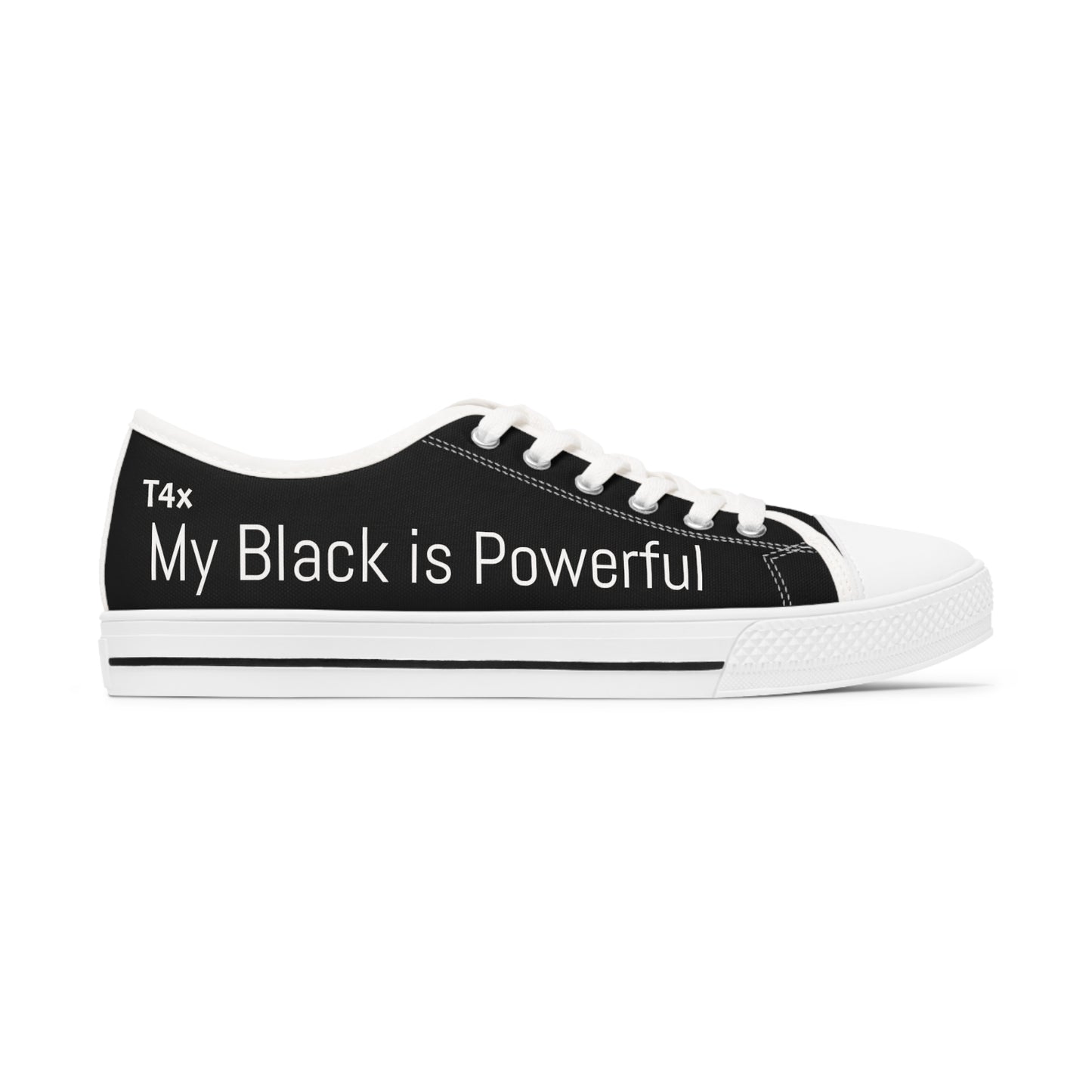 T4x My Black Is Powerful Women's Low Top Sneakers