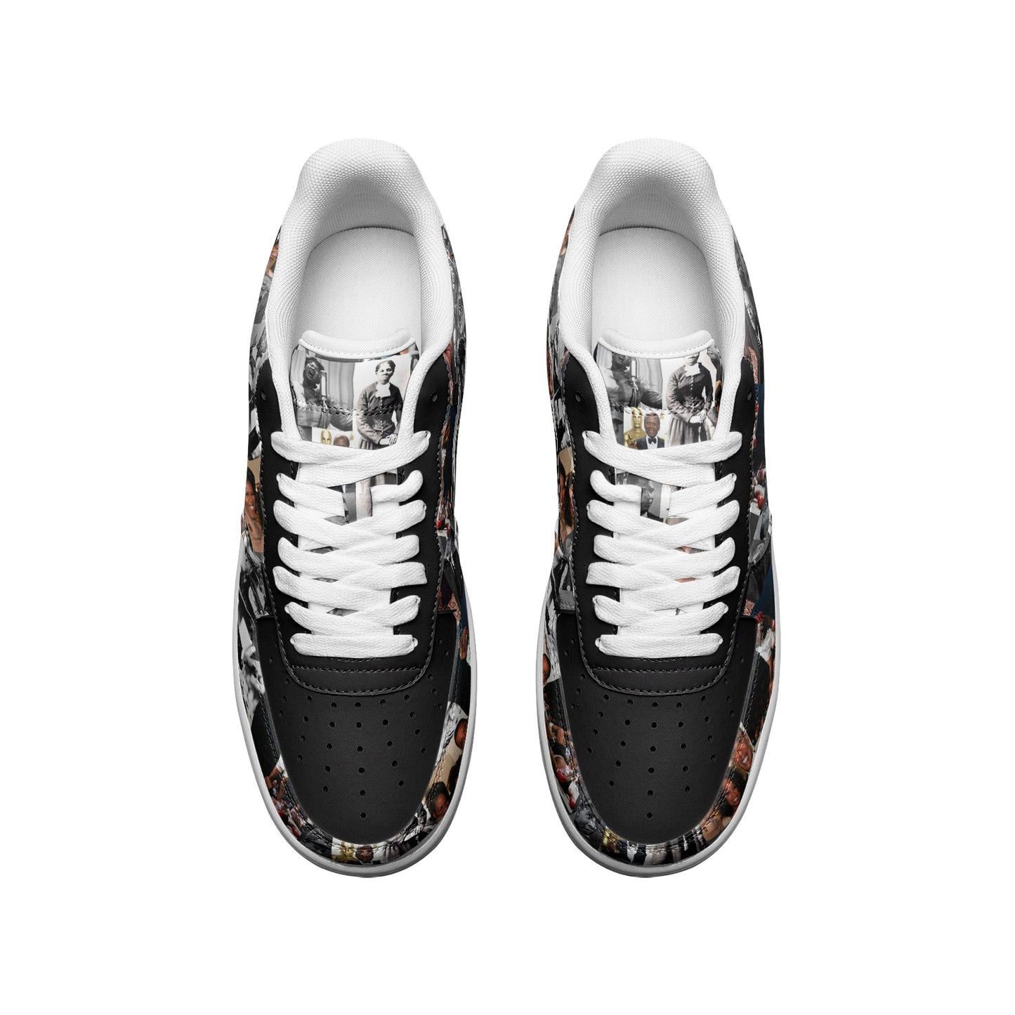 T4x Unisex Black Leaders Low Top Leather Sneakers