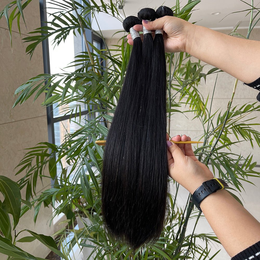 10a raw Peruvian hair 40 inch virgin human bundles hair with lace frontal closure - T4x Quadruple Love