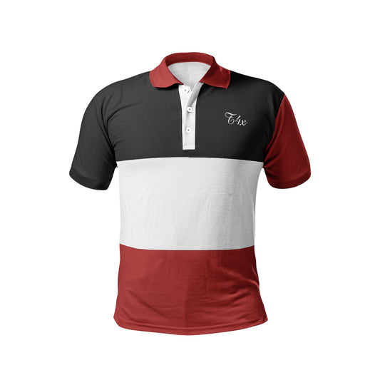 T4x Black, White and Red Men's Polo