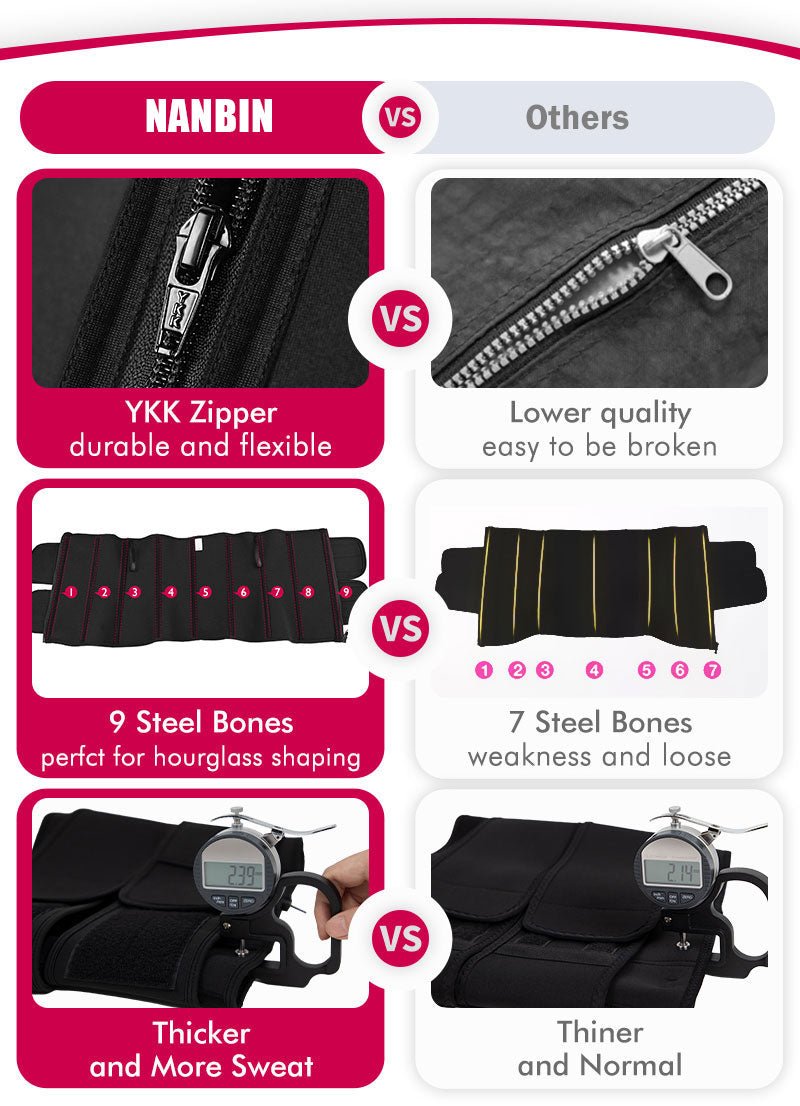 Black Neoprene Style Double Belt Waist Trainer And Zipper Corset for Women - T4x Quadruple Love