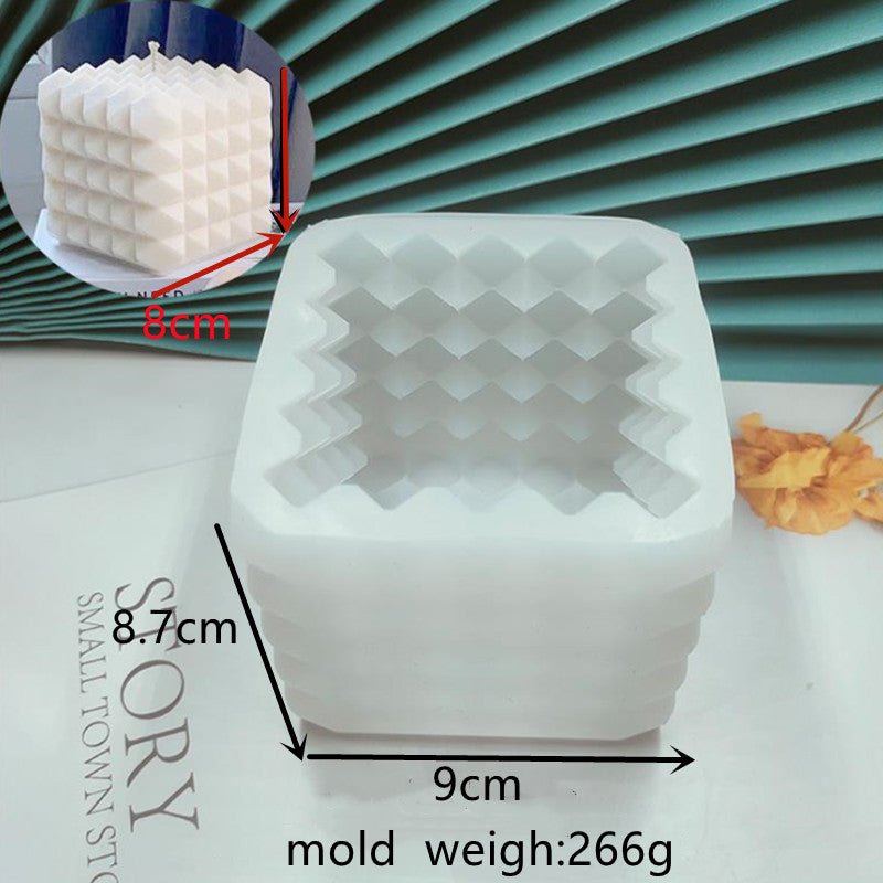 Creative Diamond Shape Silicone Candle Mould 3D Cube Square Bubble DIY candle Molds - T4x Quadruple Love