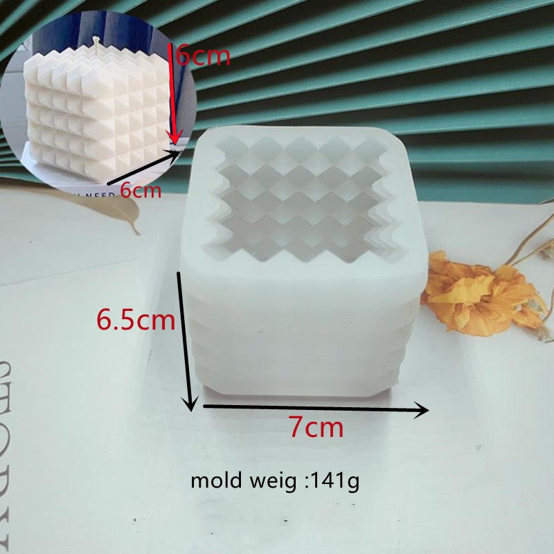 Creative Diamond Shape Silicone Candle Mould 3D Cube Square Bubble DIY candle Molds - T4x Quadruple Love