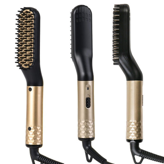 Hair Tools Fast Heating Beard Straightening Mini Mens Hair Brush Electric Hot Comb - T4x Quadruple Love