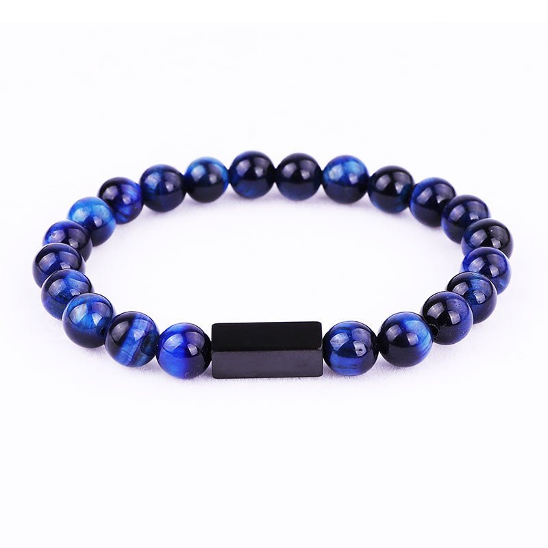 Jewelry Stainless Steel Charm Natural Stone Beads Bracelet For Men - T4x Quadruple Love