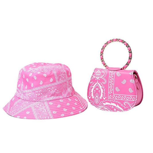 ladies bandana purse and bucket hats set designer luxury - T4x Quadruple Love