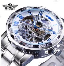 Luxury Brand Diamond Stainless Steel Manual Mechanical Men's Watches - T4x Quadruple Love