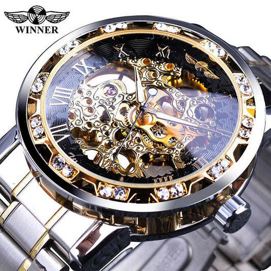 Luxury Diamond Stainless Steel Manual Mechanical Watches - T4x Quadruple Love