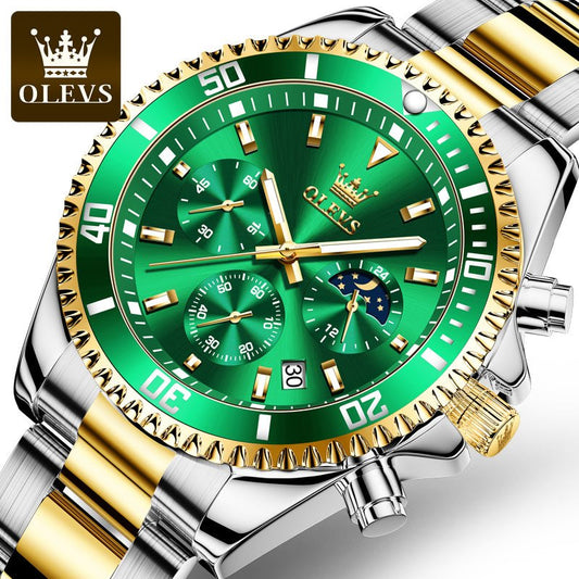 Luxury Men's Chronograph Waterproof Analog Date Quartz wristwatch - T4x Quadruple Love